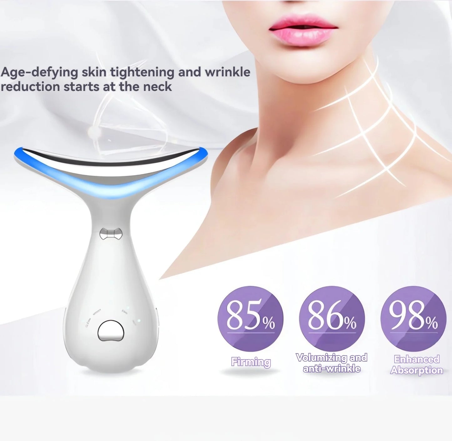 Neck & Skin Face Beauty Facial Massager, 3 in 1 Portable Face Massager for Skin Care, Face Sculpting , Vibration, Thermal, Microcurrent