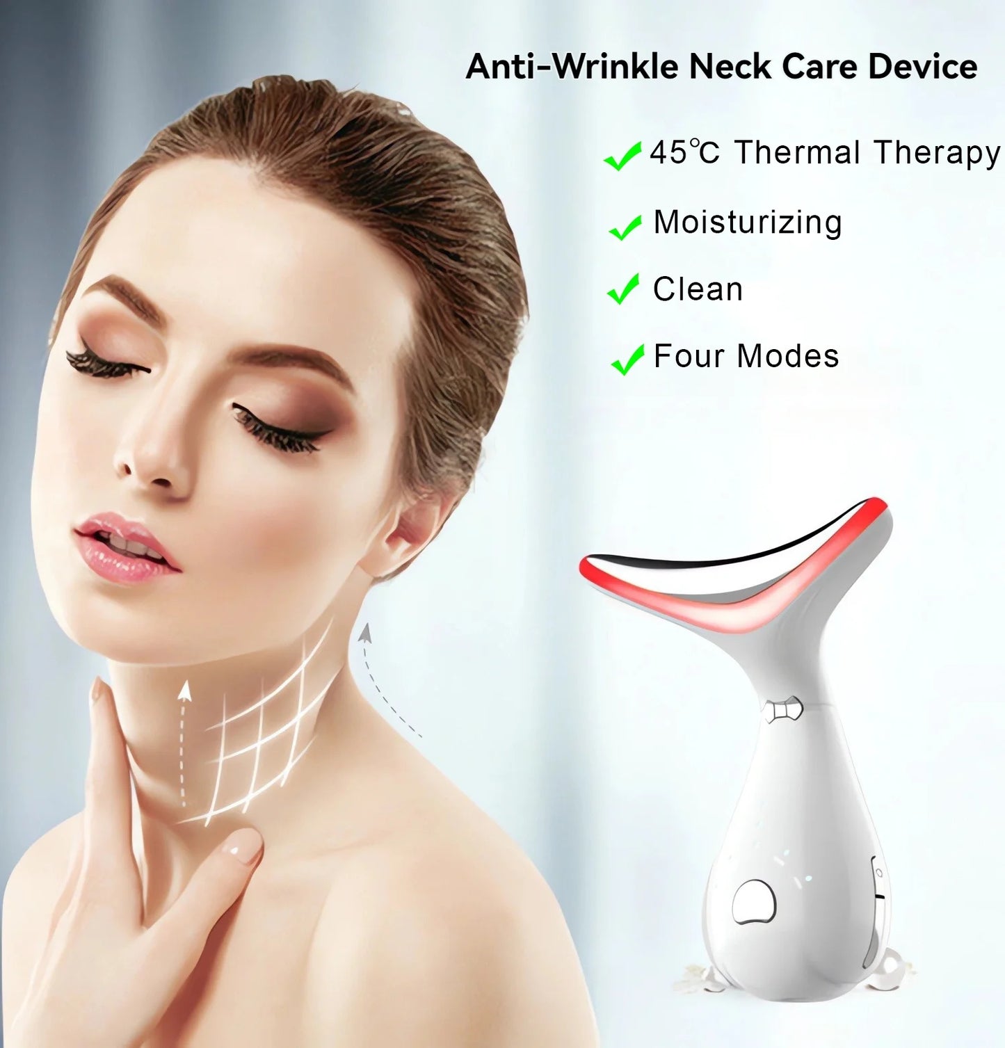 Neck & Skin Face Beauty Facial Massager, 3 in 1 Portable Face Massager for Skin Care, Face Sculpting , Vibration, Thermal, Microcurrent